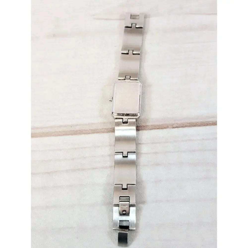 FOSSIL ES2160 Woman's Stainless Black Dial Crystal Accent Watch W/New Battery